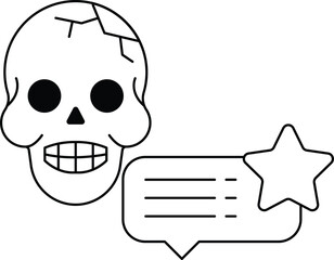 A skull with a star next to it