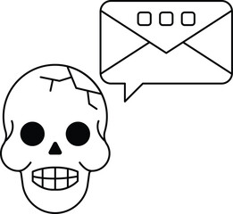A skull with a message on it that says 
