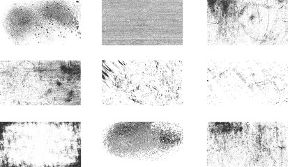 vector overlay texture set with distressed damaged paint concrete and grunge effect for vintage urban design