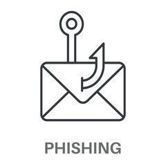 Phishing Outline Concept Simple Style Design Vector