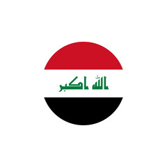 Round Iraq flag emblem design element