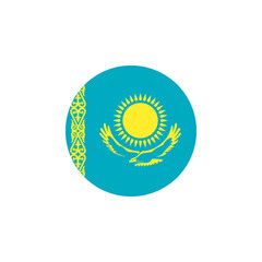 Round Kazakhstan flag emblem design element