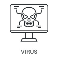 Virus Outline Concept Simple Style Design Vector