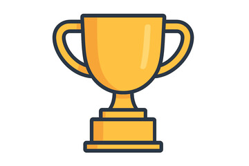 Classic golden winner's trophy cup with handles and pedestal base symbolizing success and achievement