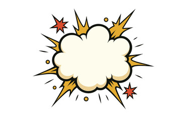 Retro pop art boom effect cloud with dynamic starburst and distressed texture © icon_art