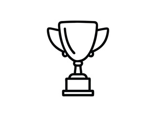 Black Outline Icon of a Trophy Cup on a White Background award winner