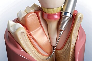 Periodontal Scaling and Root Planing. Oral hygiene and conventional periodontal therapy. Medically accurate of human teeth cleaning treatment.
