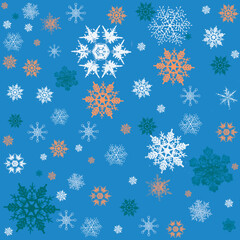 Snowflake background for decorations. Christmas and New Year. For printing and textiles.