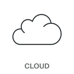 Cloud Outline Concept Simple Style Design Vector