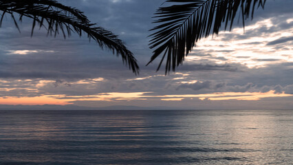 Dawn with dramatic clouds over the Aegean Sea
