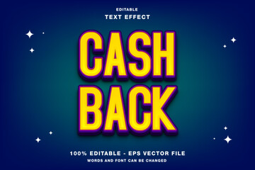 Cash back editable text effect template 3d style