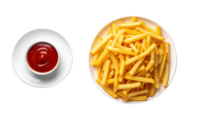  Dual French Fries with Ketchup Collection – Tasty Snack Set Isolated on Transparent Background