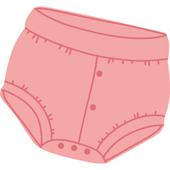 Close Up Of A Pink Diaper With Snap Buttons For Babies Clothing And Toddler Essentials On A Transparent Background