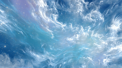 Dynamic Blue Sky with Swirling Clouds