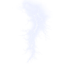 3D electric bolt isolated on a dark background with glowing edges. Magical neon lines create an intense visual of storm energy and natural power. PNG