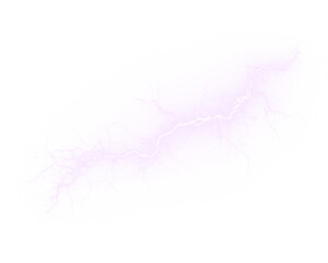 Purple lightning arcs through storm clouds, glowing vividly. The electric veins dance in motion. Perfect for fantasy storms or sci-fi energy bursts. PNG