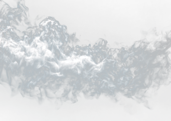 Puffy white smoke drifts lazily across a transparent background, forming soft abstract shapes. Perfect for magical or fantasy visuals. Ideal for overlays and mockups. PNG