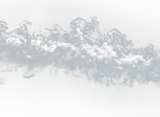White smoke clouds rise in soft, elegant waves, creating a magical, ethereal effect. Perfect for fantasy or mystical projects. Transparent background allows versatile use. PNG