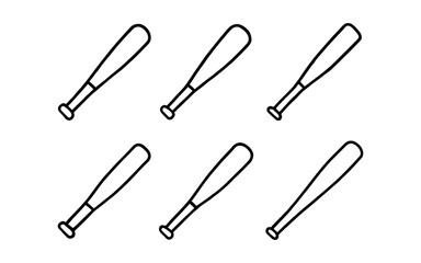 Obraz premium Seamless pattern of linear baseball bats with minimalist style
