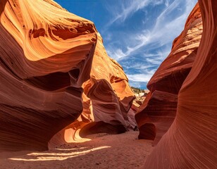 Golden Sunrise in a Red Rock Canyon
