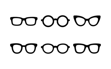 Minimalist silhouette collection of various eyeglass frames