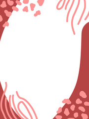 pink abstract frame empty space center for background, card, poster, ora design