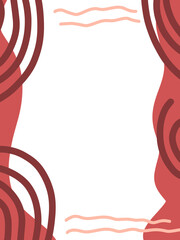 abstract red frame empty space center for background, card, poster, ora design