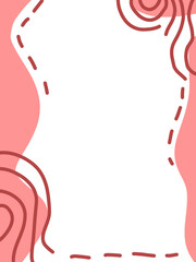 red ribbon abstract frame empty space center for background, card, poster, ora design