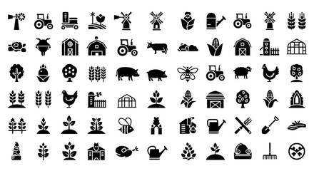 A collection of green energy icons isolated on white background showcasing various renewable energy sources and sustainable technologies for a cleaner future