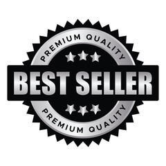 Best Seller Award Silver Badge | Elegant Metallic Silver Seal Representing Achievement and Top Selling Product.