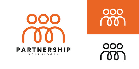 Partnership logo design for community, family and group