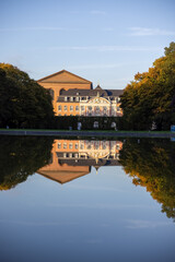 reflection of the house in the lake