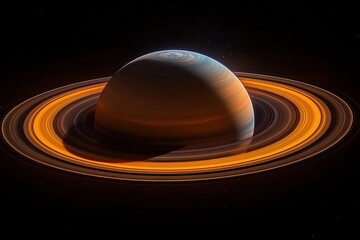 Saturn and its stunning rings captured from a cosmic distance in deep space
