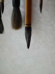 色々な種類の習字用の筆