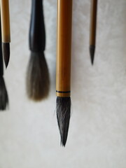 色々な種類の習字用の筆