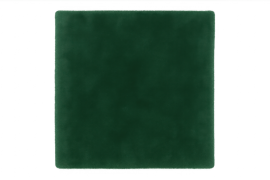 Green velvet fabric texture rectangle with transparent background