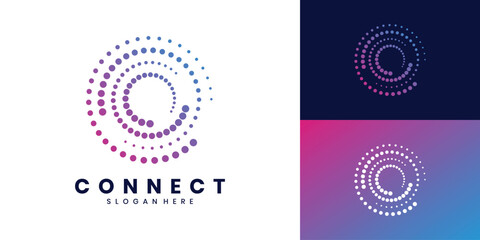 Connect logo design with circular dots