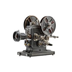 Fototapeta premium Vintage film projector with two reels showcasing retro cinema equipment nostalgia