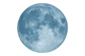 Obraz premium Blue full moon illuminating night sky, representing celestial beauty, mystery, and astronomy on transparent background