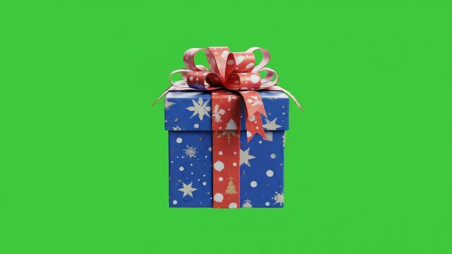 Video Colorful gift boxes with ribbons animation on green background