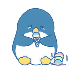 penguin on ice