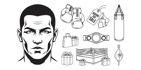 Fototapeta premium Boxing equipment isolated on white background