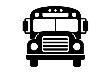Classic school bus front view silhouette used for transporting students