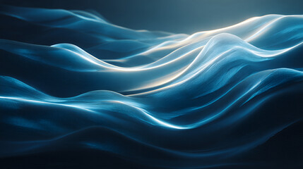Soft blue light waves background.