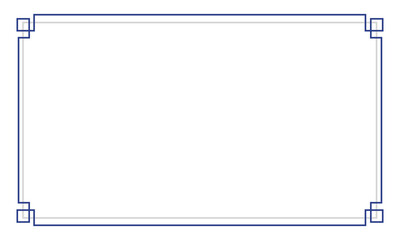 Elegant rectangular decorative border set featuring minimal geometric corner patterns. Perfect for certificate templates, invitations, photo frames, and elegant document designs.