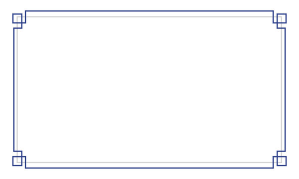 Elegant rectangular decorative border set featuring minimal geometric corner patterns. Perfect for certificate templates, invitations, photo frames, and elegant document designs.