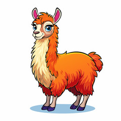 Naklejka premium Alpaka auf weißem Hintergrund