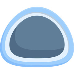 Abstract Blue Grey Organic Shape With White Outline And Light Blue Border On Transparent Background Clean Modern Graphic Design Element