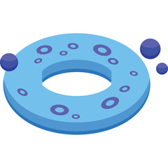 Abstract Blue Ring Shape With Purple Circles Floating In The Air With A Transparent Background