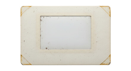 Vintage blank slideshow frame with worn textured corners and grunge details